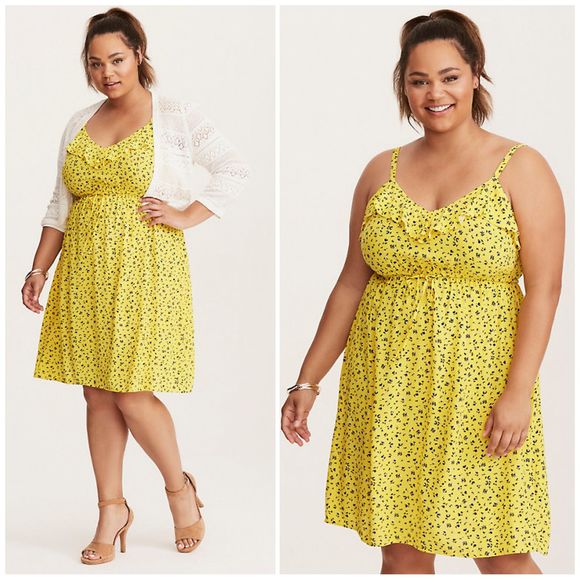 torrid Dresses & Skirts - Torrid Floral Print Ruffle Challis Tank Dress